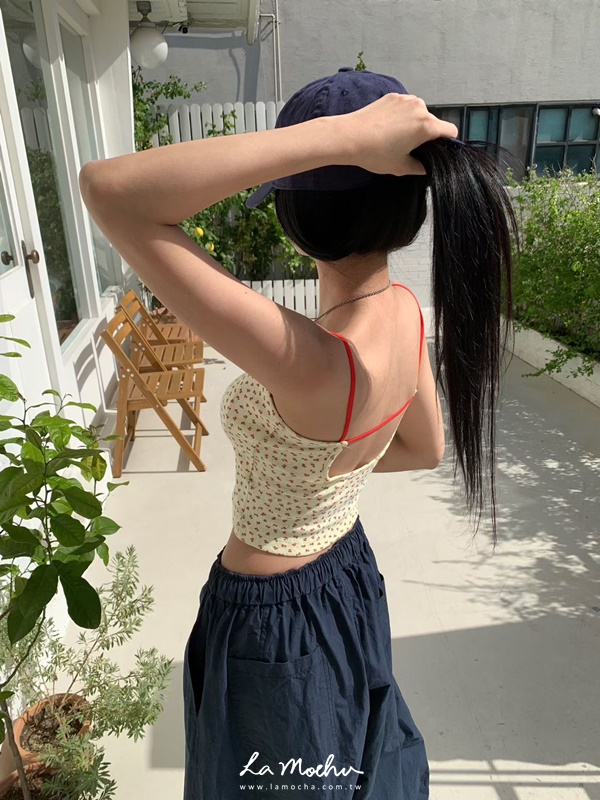細肩燒花櫻桃BRA背心(闆娘.花花清單)